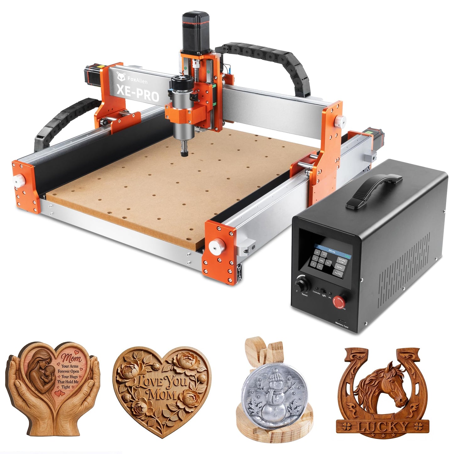 FoxAlien CNC Router Machine XE-PRO with Ball Screws, 400W Spindle 3-Axis Engraving Milling Machine for Wood Aluminum Cutting Upgradable to Linear Rails