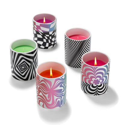 Glo Zone Slow Color-Changing Ceramic Scented Candle, 12 oz - Holographic Cherry