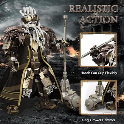 HIGH GODO Dwarf King Mech Building Blocks Set for Adults Robot Model Building Kit with Hammer Weapons 1238 Pieces Creative Collectible Gift for Teens 14+