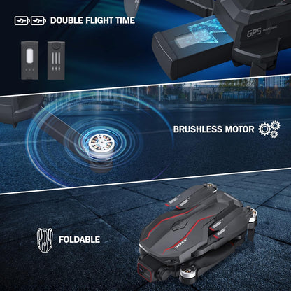 GPS Drone with Camera 4K for Adults,2PCS Batteries 60Mins Flight Time and Carrying Case,Gift for Men,Easy Fly Quadcopter for Beginners with Optical Flow Positioning