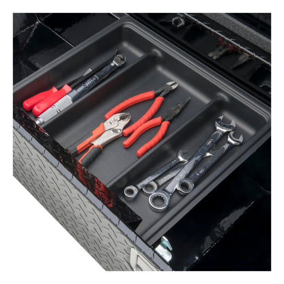 UWS EC10622 Pull Handle 72-Inch Gloss Black Heavy-Wall Aluminum Truck Tool Box with Low Profile, RigidCore Lid