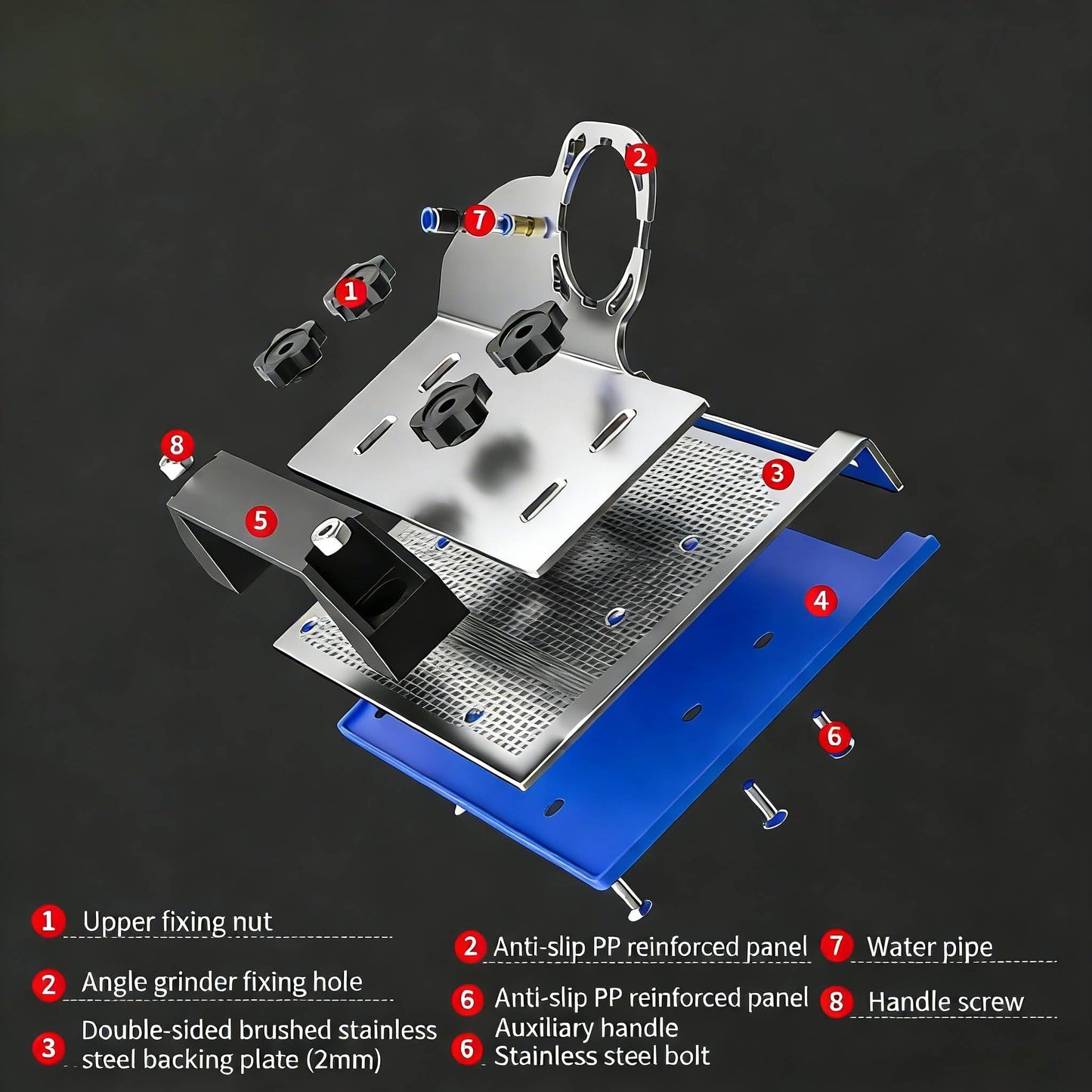 45 degree tile chamfering tool, 100-Type Universal 45 Degree Tile Chamfering Stand Type Angle Grinder,Angle Grinders with Gloves & 39Inch Hose