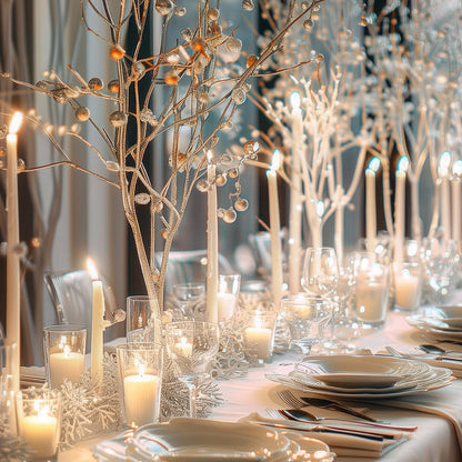 MTLEE Taper Candles 8/10/12 Multi Height Unscented Taper Candles 8 Burn Hours for Dinner Decorative Home Decoration Fall Thanksgiving Wedding Party Candlesticks(Beige,36)