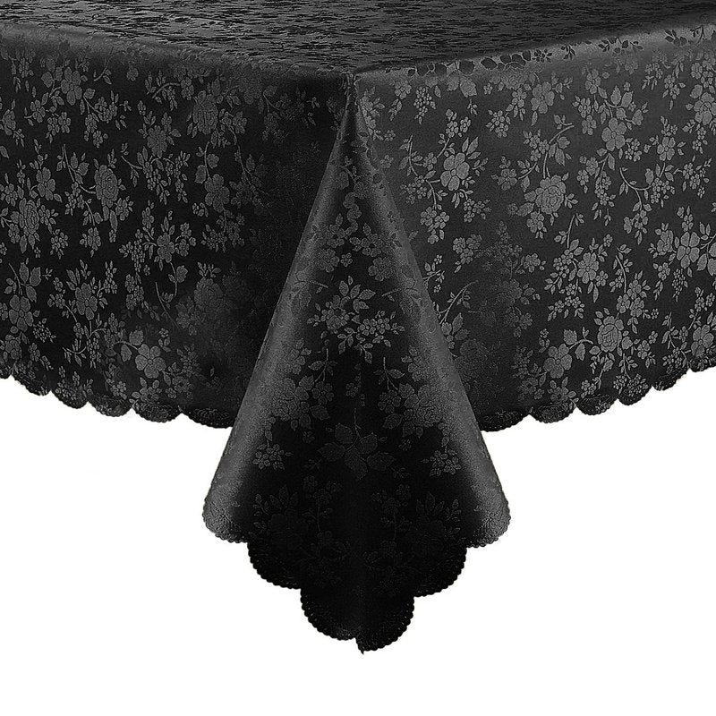 Smiry Rectangle Table Cloth, Waterproof Heavy Duty Vinyl Tablecloths, Wipeable Washable Table Cover for Kitchen and Dining Room (Black, 70" X 108")