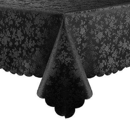 Smiry Rectangle Table Cloth, Waterproof Heavy Duty Vinyl Tablecloths, Wipeable Washable Table Cover for Kitchen and Dining Room (Black, 70" X 108")