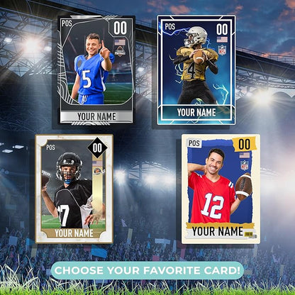 EGD Personalized Football Cards | Ultimate Team Decorations | Football Gifts for Boys | Multiple Sizes &amp Shapes