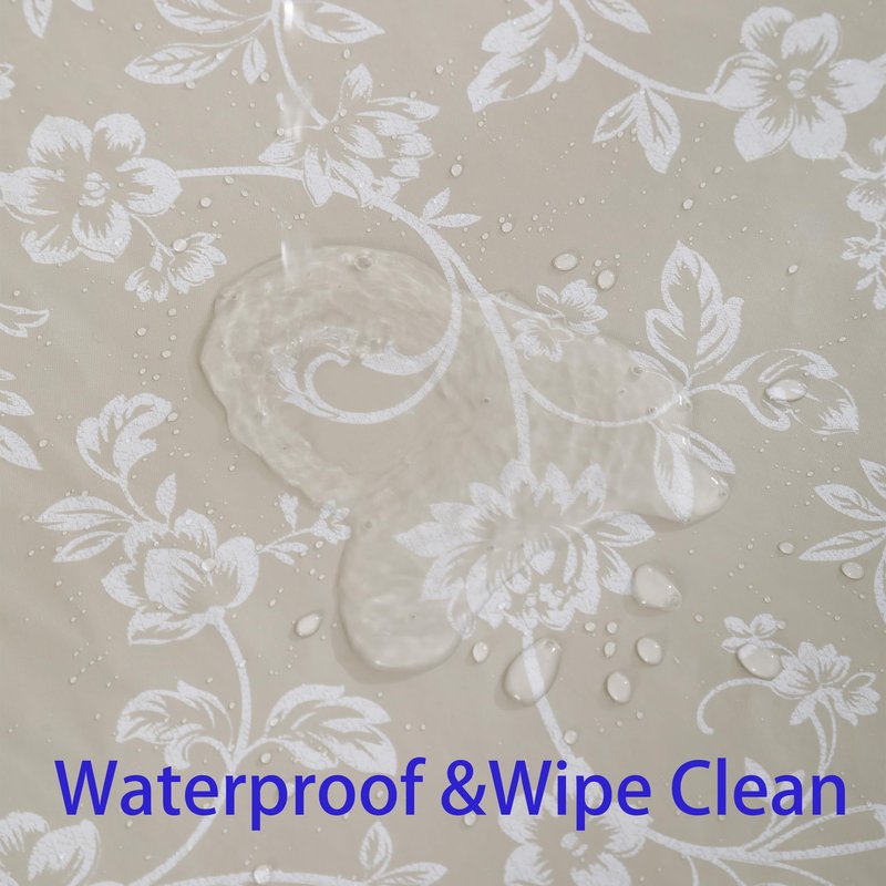 Walrus Heavy Duty Vinyl Tablecloth with Flannel Backing Waterproof Oil-Proof Plastic Table Cloth Stain-Resistant Wipeable Rectangle or Square Table Cover for Indoor and Outdoor (Circle,52x70 Inch)