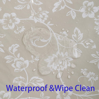 Walrus Heavy Duty Vinyl Tablecloth with Flannel Backing Waterproof Oil-Proof Plastic Table Cloth Stain-Resistant Wipeable Rectangle or Square Table Cover for Indoor and Outdoor (Circle,52x70 Inch)