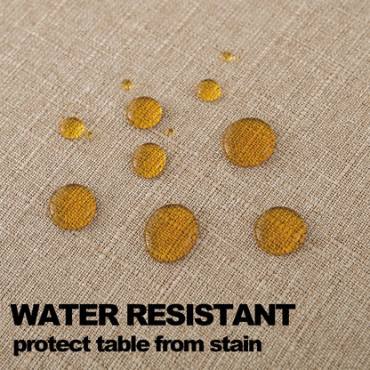 NLMUVW 48 Inch Square Linen Tablecloth - Burlap Textured Table Cloth Water Resistant Farmhouse Decorative Table Cover for Dining Kitchen Card