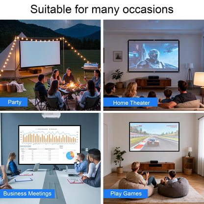 Projector Screen 100 inch,Portable Movie Projector Screen 16:9 HD Indoor Outdoor Double Sided Rear Projection Screen Video for Home, Party, Office, Classroom