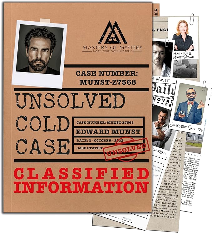 Masters of Mystery Unsolved Cold Case File – Murder of a Dot Com Boomer – Detective Crime Investigation Game for Adults &amp Teens – Evidence Pack Mystery Puzzle
