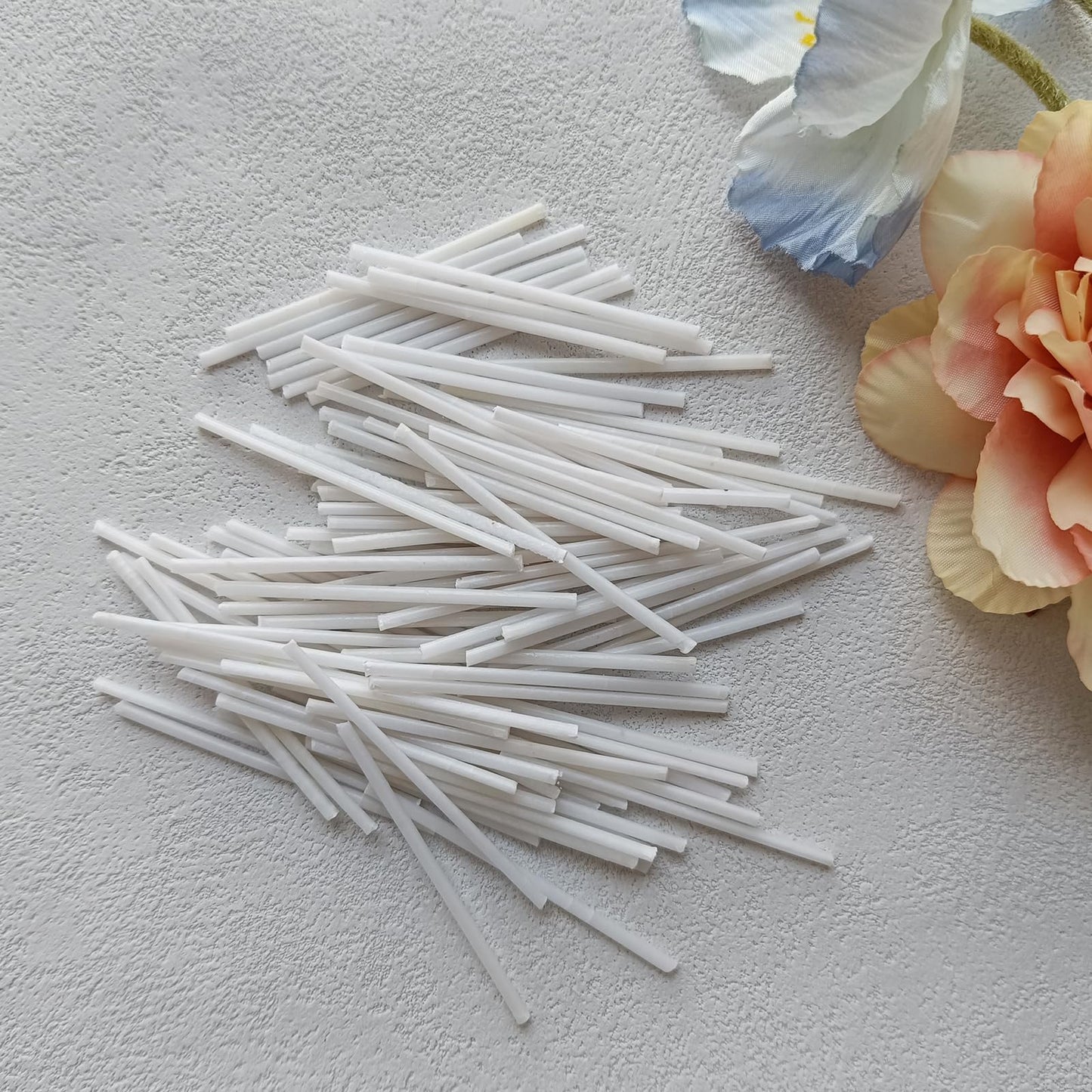 Pearled Candle Cotton Wicks 50-Pack for Sand Candles Making - 2Inch Metal-Free and Lead-Free Refill Sand Wax Wick for Candle Making DIY (White)