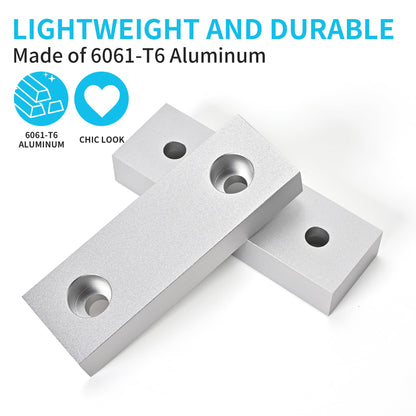 LTIENBST 10 Sets(20Pcs) Aluminum Soft Jaws Set, 6 inch Vise Jaws 6" x 2" X 1",10Set Vise Soft Jaws Fit to 6" Kurt Vise Jaws,Silver