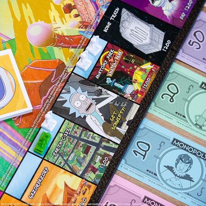 Monopoly Rick &amp Morty Board Game | Collectible Monopoly Game Based On Adult Swim Series Rick &amp Morty | Officially Licensed Rick &amp Morty Board Game