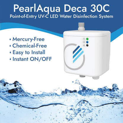 AquiSense PearlAqua Deca 30C UV-C LED Water Disinfection System (Max Flow 5 gallons per Minute)