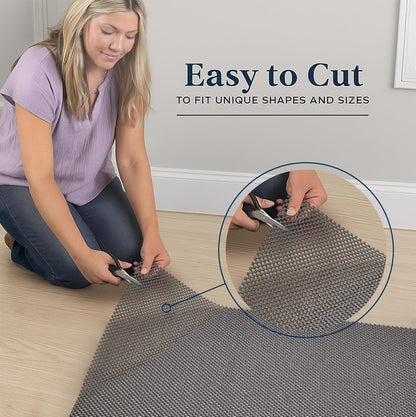 Veken 4 Ft Round Rug Pad - Non-Slip Gripper for Hardwood & Tile Floors | Thick Dark Grey Anti-Skid Mat