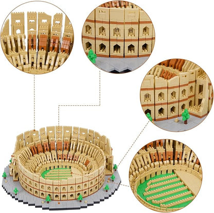 Building Blocks Set Roman Colosseum Model Micro Building Blocks 5594 PCS Famous Architecture Model Mini Building Kit Gift for Kids and Adults
