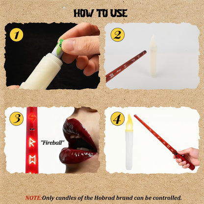 Hobrad 10PCS Floating Candles with Wand Halloween Decorations Indoor Hanging Candles Halloween Battery Candles with Voice Remote Control