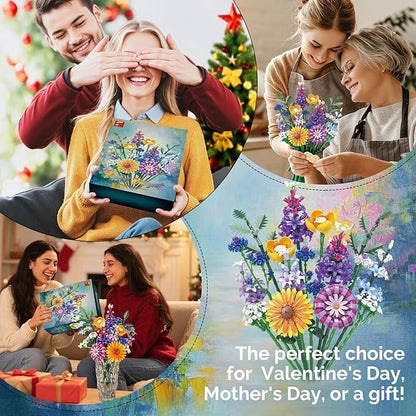Sunflower Building Blocks Set (1183PCS) - Lego Compatible Flowers for Adults Home Decor for Women &amp Teen Girls Making It an Ideal Gift for Valentine's Day &amp Mother's Day.
