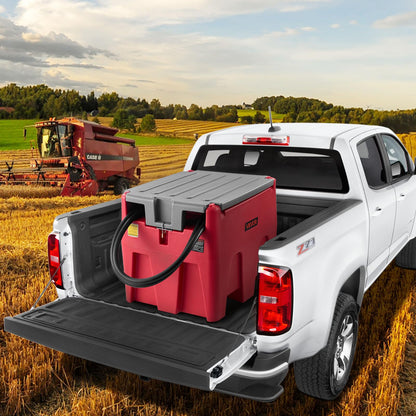 VEVOR Portable Diesel Tank, 58 Gallon Capacity & 10 GPM Flow Rate, Fuel Tank with 12V Electric Transfer Pump and 13.1ft Rubber Hose, PE Diesel Transfer Tank for Easy Fuel Transportation, Red