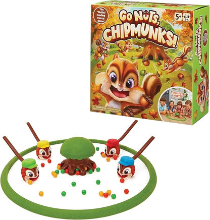 Go Nuts Chipmunks! Acorn Collecting Family Game for Kids – Fast-Paced Marble Chase Board Game with Launcher Tree Quick Setup and Easy to Play Fun for Ages 5 and up 2-4 Players