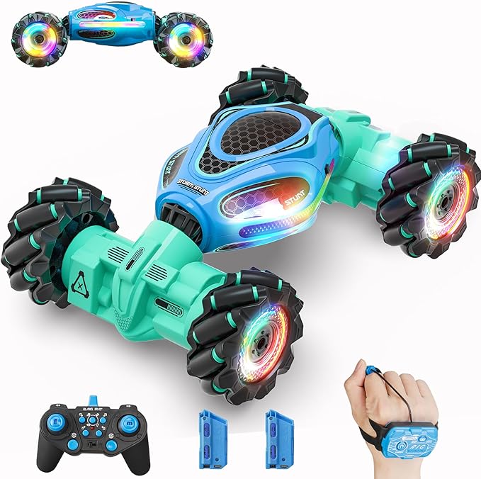 Gesture RC Car1:18 4WD Transform Off-Road Stunt Car with Gesture &amp Remote Control 360° Flips Drift Vehicle with LED Lights Music All Terrain Toy Cars Gifts for Boys Girls Age 6-12