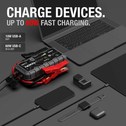 NOCO Boost X GBX75: 2500A UltraSafe Jump Starter – 12V Lithium Battery Booster Pack, Portable Jump Box, Power Bank & Jumper Cables - for 8.5L Gas and 6.5L Diesel Engines