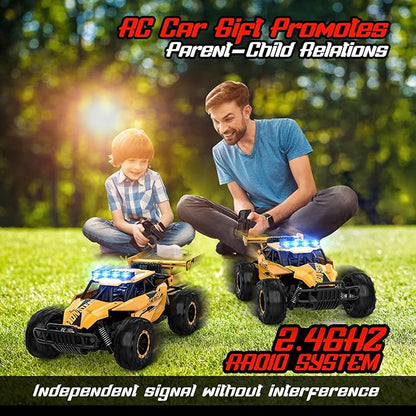 BLUEJAY Remote Control Car for Boys RC Cars 1:12 Monster RC Truck Off Road with LED Headlight and Rechargeable Battery Gifts for Adults Boys 8-12
