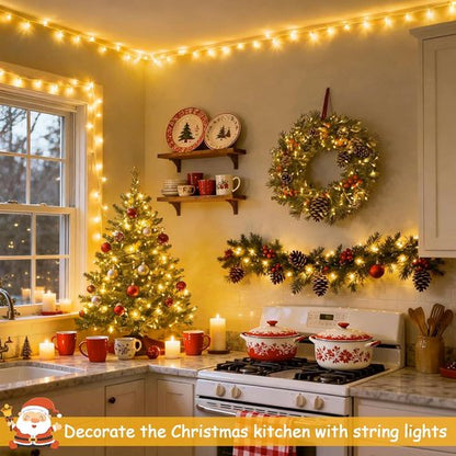JMEXSUSS 100 LED String Lights - Warm White Indoor Fairy Lights | 33ft Connectable for Bedroom & Garden