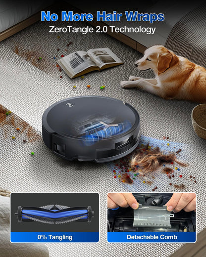 ECOVACS DEEBOT T50 MAX Robot Vacuum and Mop,18,500Pa Blast Suction,12-in-1 Omni Station,18mm Auto Mop Lift, Zero Tangle, TruEdge Edge Cleaning, Perfect for Pet Hair, Carpets & Hard Floors