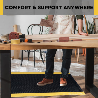 Nisorpa Anti Fatigue Mats Industrial 3' x 5' Ergonomic Standing Mat 15/16" Extra Thick Shop Floor Mat Kitchen Mats Heavy Duty Commercial Diamond Plate Support for Leg & Back Pain