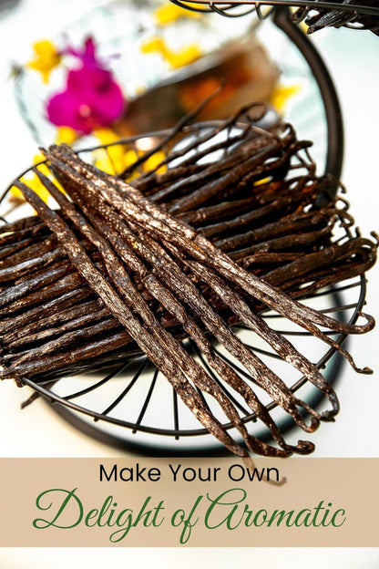 50 Count Organic Madagascar Vanilla Beans – Grade A Bourbon Pods | Gourmet Whole Vanilla Beans for Baking, Cooking, Extract Making | Rich Aroma, Premium Flavor, Non-GMO, Vegan