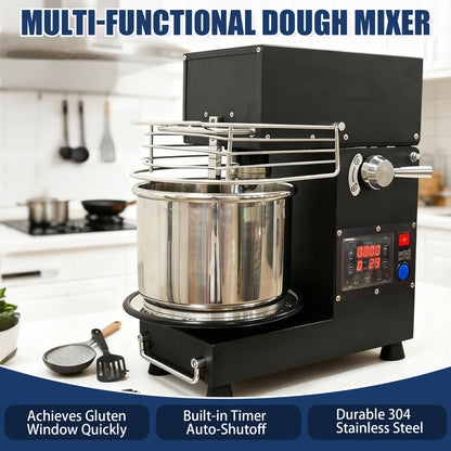 USAJZM 5.2-Quart Commercial Dough Maker, Electric Kitchen Stand Mixer, Heavy-Duty Bread Kneader Machine with Stainless Steel Bowl, Beaters for Baking Pizza, Pasta and Food Mixing
