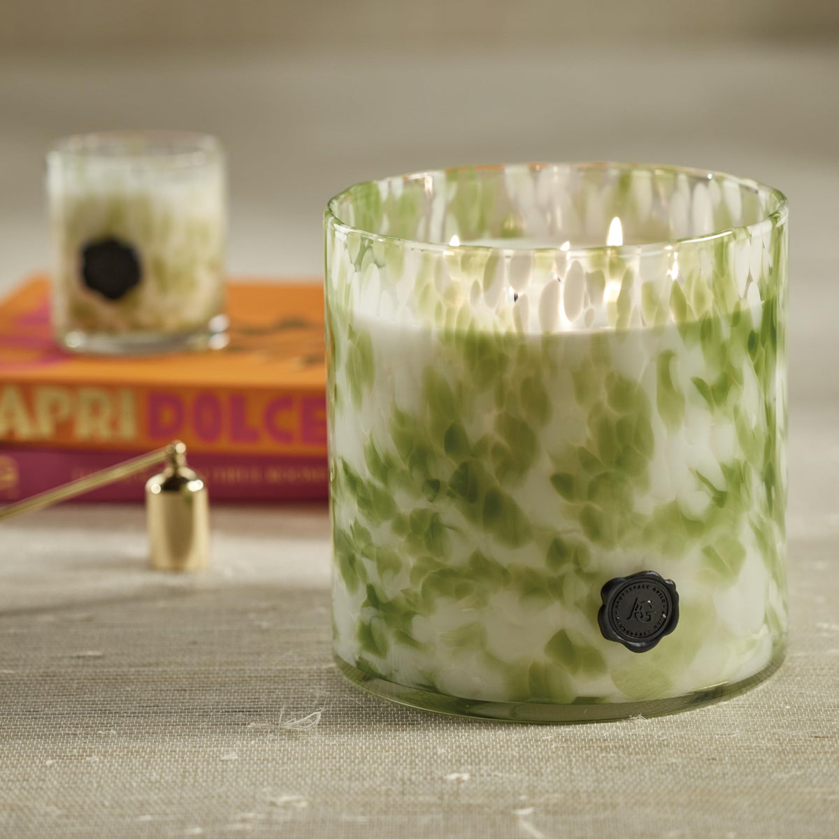 Zodax Apothecary Guild Scented Opal Glass Jar Candle - 128 oz/5-Wick - Sicilian Lemon Bergamot
