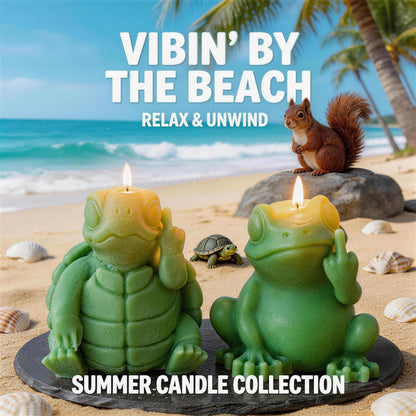 Frog Middle Finger Scented Candle,Turtle Hilarious Animal Soy Wax Candles for Pranks,Birthday Gags & Christmas Surprises,Smokeless Floral Home Decor