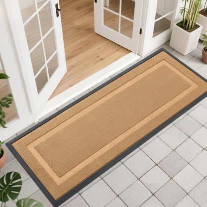 OLANLY Waterproof Front Door Mat - All-Season Indoor/Outdoor Doormat | Sturdy Natural Rubber, 47x17, Butter Yellow