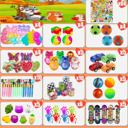 YOAUSHY 127 Pcs Party Favors for Kids, Easter Egg Fillers, Treasure Box Toys for Classroom, Prizes Box Toys Classroom, Goodie Bags Stuffer Pinata Fillers, Treasure Chest Toys