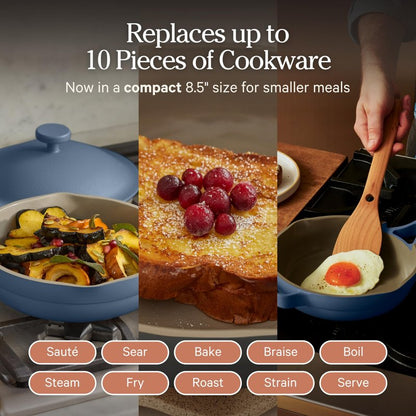 Our Place Mini Always Pan | 8.5" Ceramic Pan with Modular Lid & Beechwood Spatula | Patented 10-in-1 Nonstick, Non-Toxic Cookware Made Without PFAS | Induction & Oven-Safe up to 450°F | Lavender