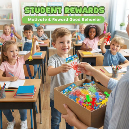 POPLAY 56PCS Sticky Hands Party Favors, Glowing Sticky Hands Glitter Fingers Party Table Favor Set for Kids, Birthday Goodie Bag Stuffers, Classroom Gift Exchange School Rewards
