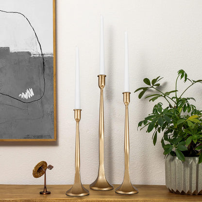 Iron Taper Candle Holder,Tall Gold Candlestick Holders Decorative Candle Stand,Candle Holder Set of 3
