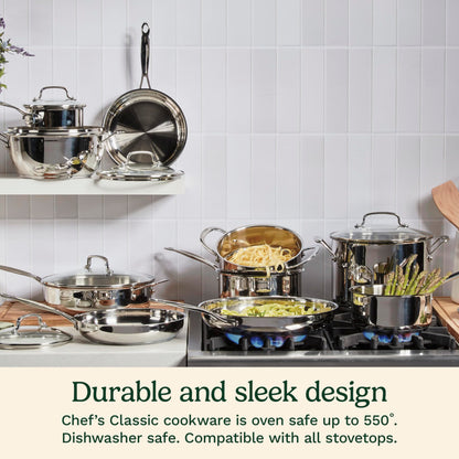 Cuisinart Stainless Steel, 5.5 Quart Sauté Pan w/ Cover, Helper Handle, Chef's Classic, 733-30H