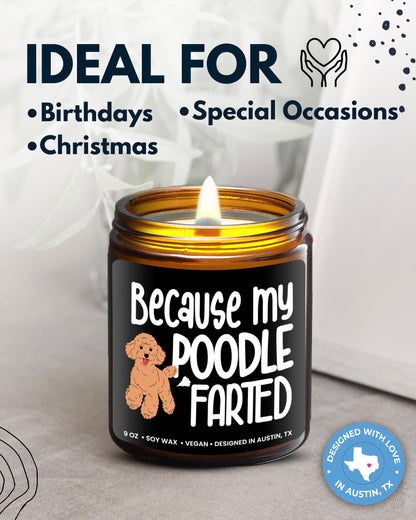 Funny Poodle Candle, Poodle Gifts for Women and Men, Unique Funny Pet-Themed Gift Ideas for Her, Best Present for Pet Lovers, Perfect Present for Dog Mom and Dog Dad, Birthday, Christmas, Gift-Ready