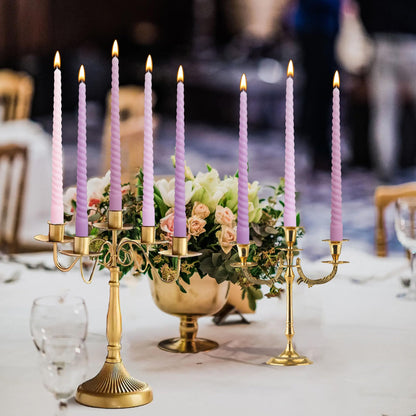 Viyffo 11 Inch Spiral Taper Candles, 4 Pack Purple Gradient, Unscented Tall Long Candlesticks for Wedding, Dinner, Holiday Table Decor, Fits Most Standard Holders