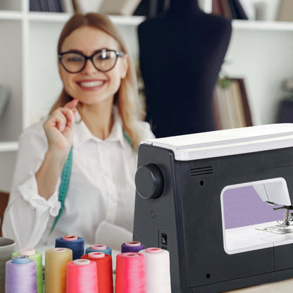 Bernette B77 Computerized Sewing Machine | Heavy Duty, Quilting & Embroidery Kit with Extension Table, Presser Feet, Bobbins, Thread Spools, Needles, Rotary Cutter, LCD Display & $200 Bonus Bundle