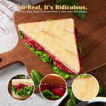 BLT Sandwich Realistic Food Scented Vegetable Wax Candle