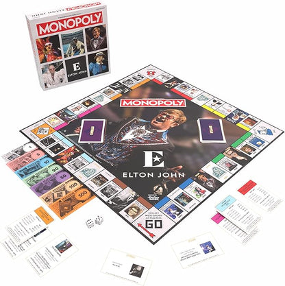 Monopoly: Elton John Play as Iconic Headgear Star Glasses &amp More Collect Legendary Career Moments Like Knighthood &amp Farewell Tour Officially Licensed Elton John Board Game