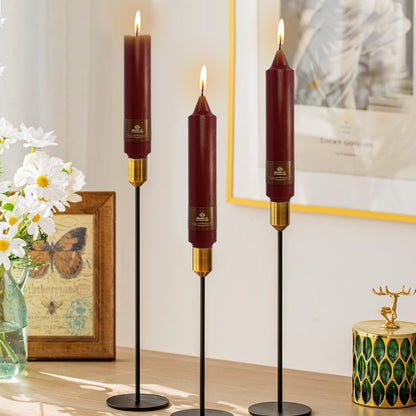 RedTaper Candle Smokeless Candles Red Candlesticks 7 INCH Short Candle Sticks Unscented Candles Odorless Candle for Dinner Home Décor Weddings Festive Seasons Holiday
