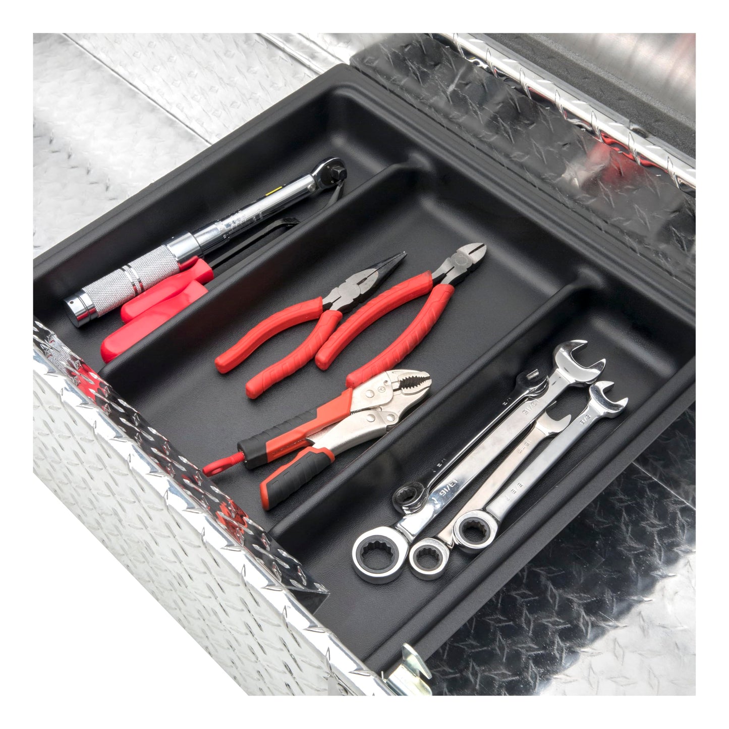 UWS EC10061 69-Inch Heavy-Wall Aluminum Gull Wing Truck Tool Box, RigidCore Lids, Velvet Red Pearl