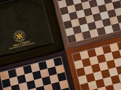 A&ampA 21.25 Professional Wooden Tournament Chess Board/African Palisander &amp Maple Inlay / 2.25 Squares w/o Notation
