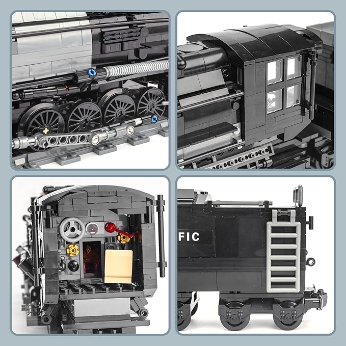 Steam Model Train Building Blocks Build The Train Building Bricks Set Large Locomotives Display Toy with Train TracksTop Present for Train Lovers (1608 Pcs)